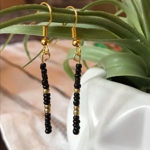 Black and gold handmade earrings
